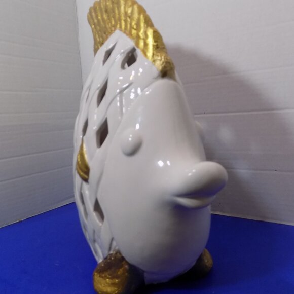 NEW Fish Statue Figurine Coastal Home Decor Ceramic - Picture 6 of 6